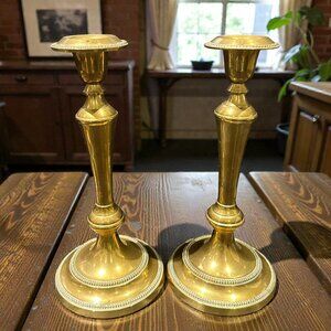 Vintage Solid Brass Candlesticks Set of 2 – Made in India